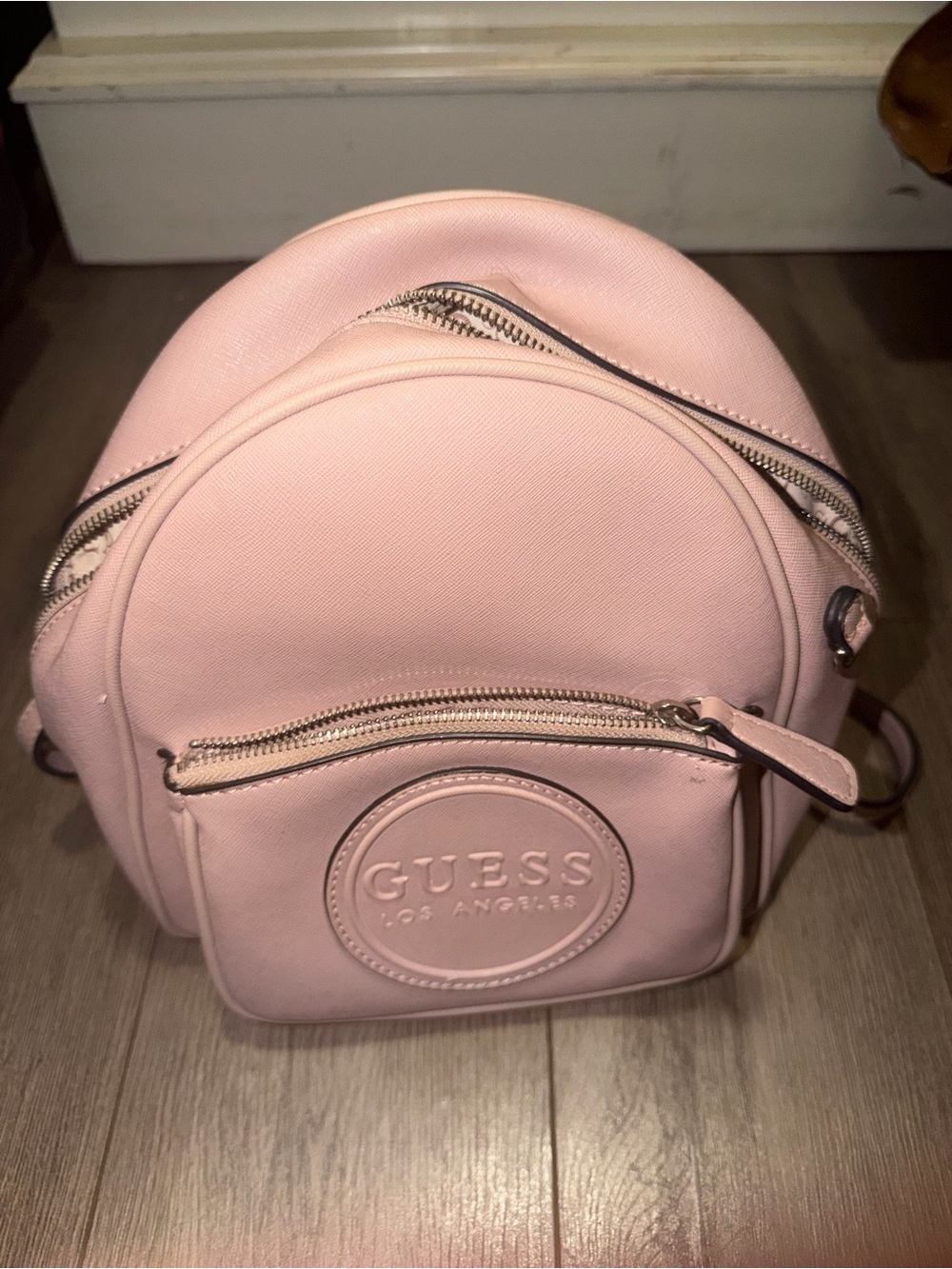 GUESS Pink Mini Round Logo Backpack